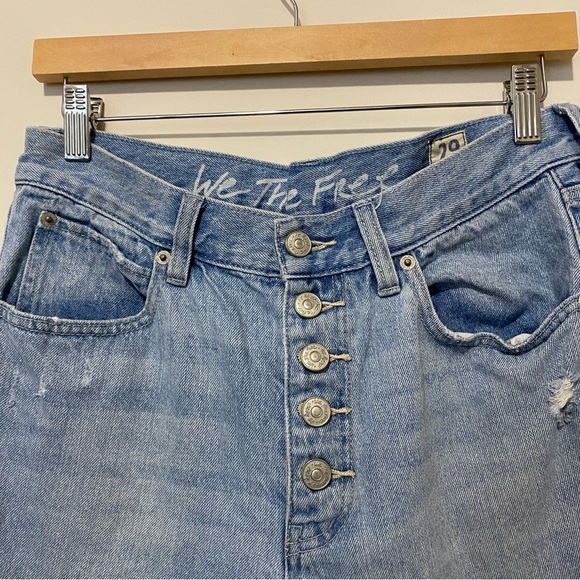 We The Free Light Wash Buttonfly Slim Jeans 29 - Picture 2 of 11
